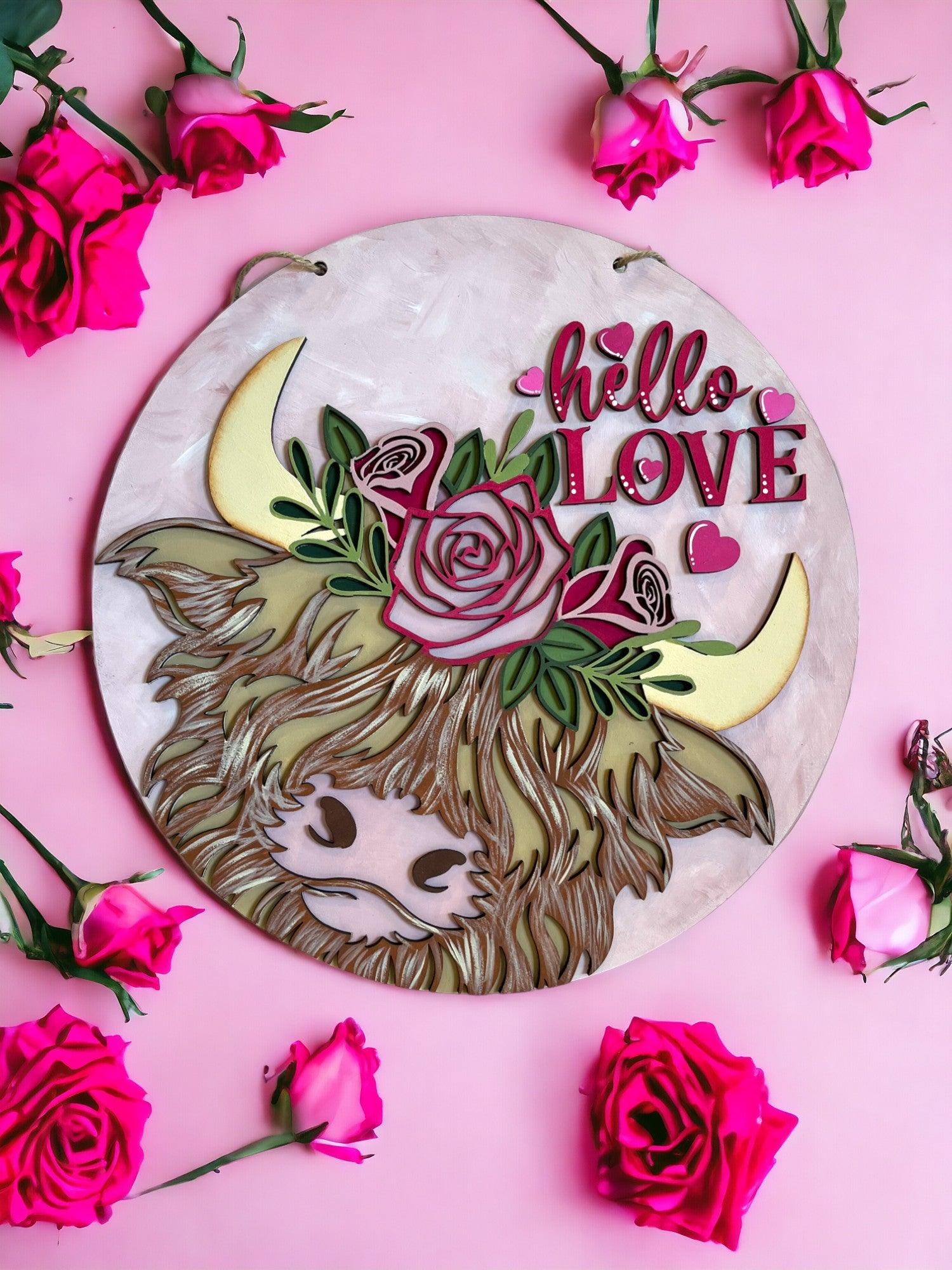 Hello Love Valentine Door Hanger DIY - RusticFarmhouseDecor