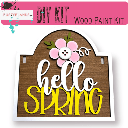 Hello Spring Sign and Insert for our Interchangeable Fence or Large Post - RusticFarmhouseDecor