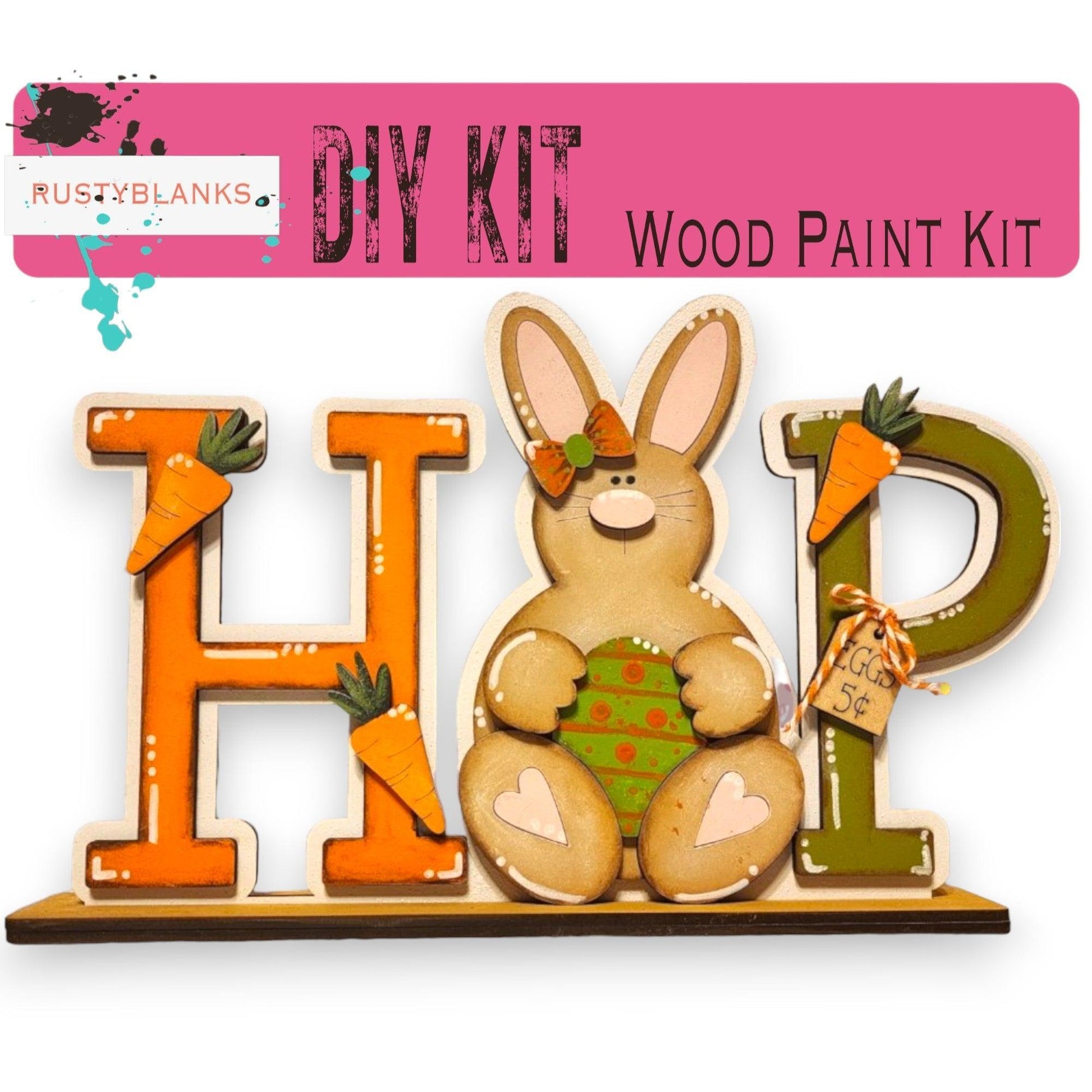 HOP Standing Bunny Shelf Sitter, 'DIY Easter Mantle Decor, Wood Blanks, Easter Decor - RusticFarmhouseDecor