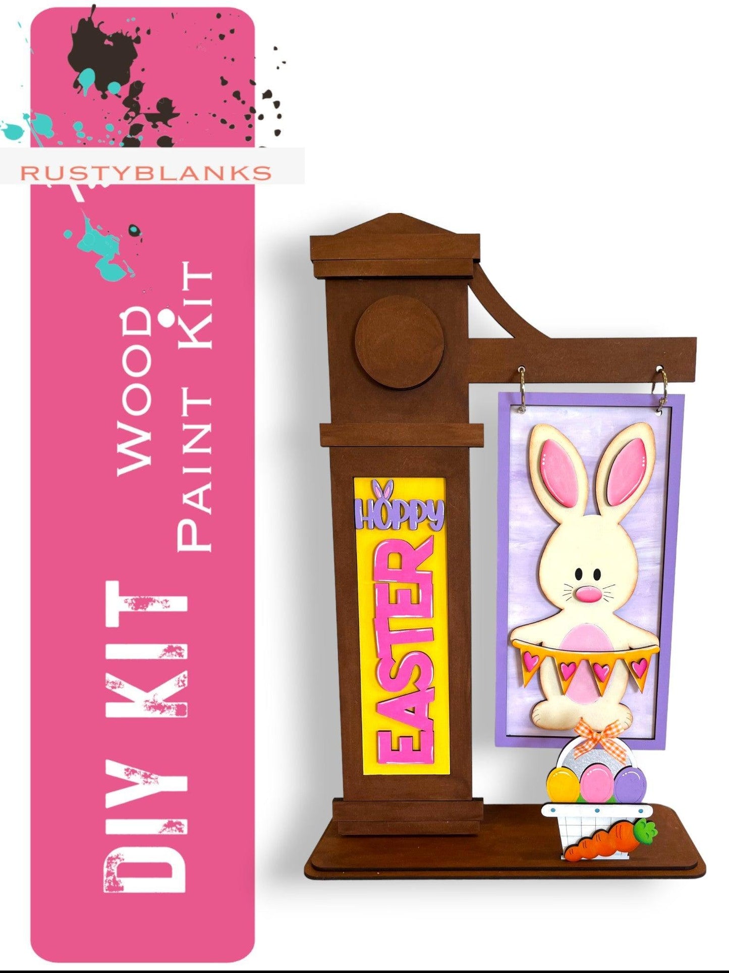 Hoppy Easter Insert for Mini Interchangeable Posts, Easter Day - RusticFarmhouseDecor