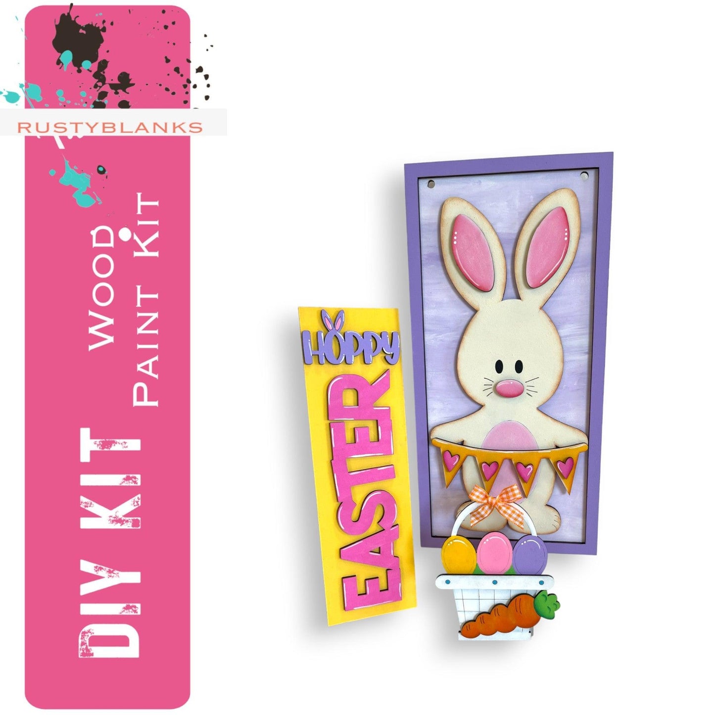 Hoppy Easter Insert for Mini Interchangeable Posts, Easter Day - RusticFarmhouseDecor