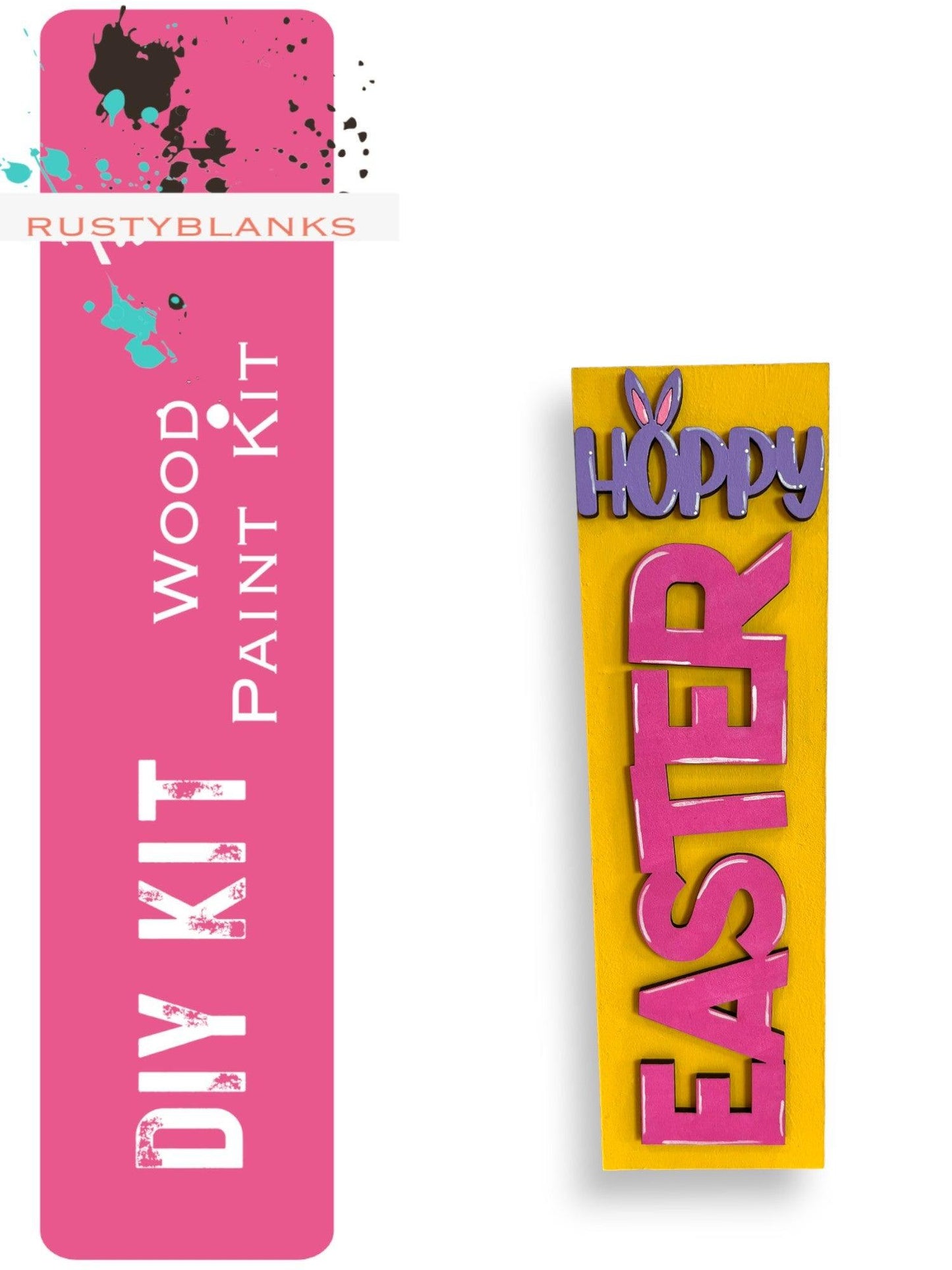 Hoppy Easter Insert for Mini Interchangeable Posts, Easter Day - RusticFarmhouseDecor