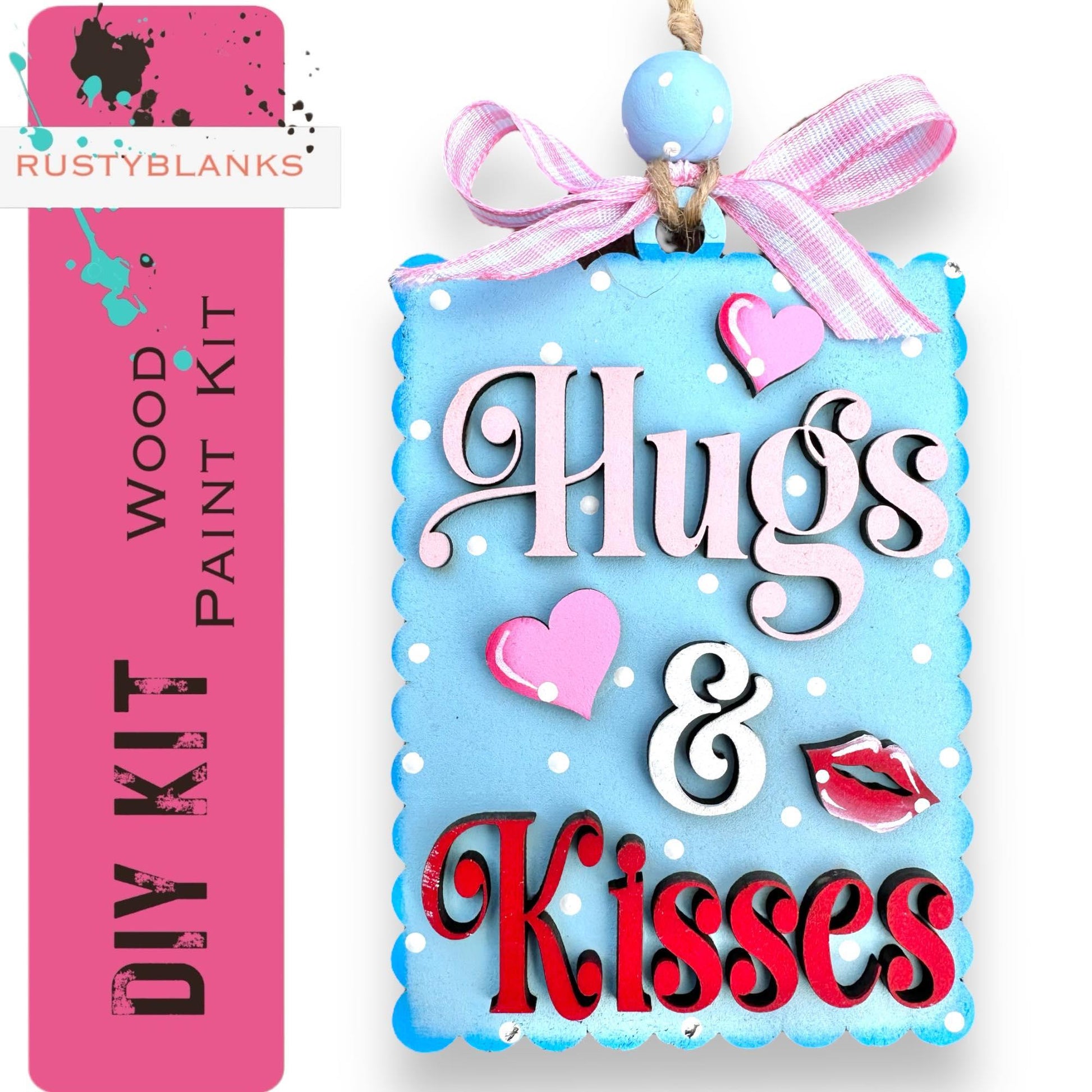 Hugs & Kisses Valentine Gift Tag Ornaments - RusticFarmhouseDecor