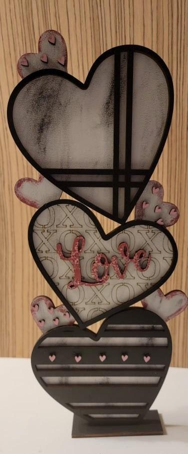 Stacking Valentine's Hearts, DIY Valentine's Craft Kit, Diy Valentines Decor