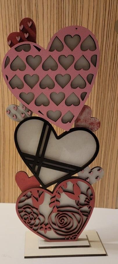 Stacking Valentine's Hearts, DIY Valentine's Craft Kit, Diy Valentines Decor