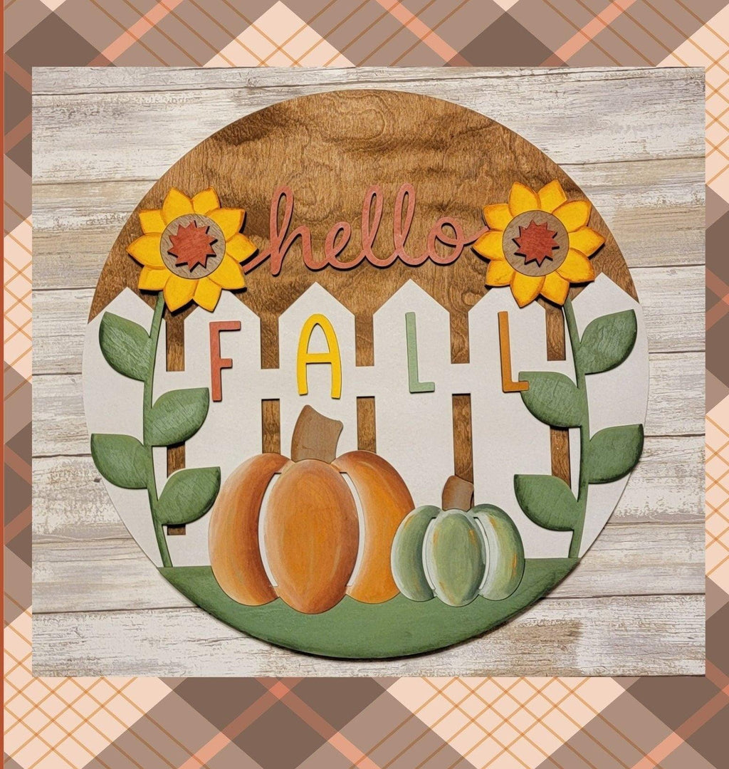 Front Door Decor | Fall Door Hanger | Hello Fall Sunflower | Fall Door Hanger | Door Wreath | Housewarming Gift | Home Decor | Wreath RusticFarmhouseDecor