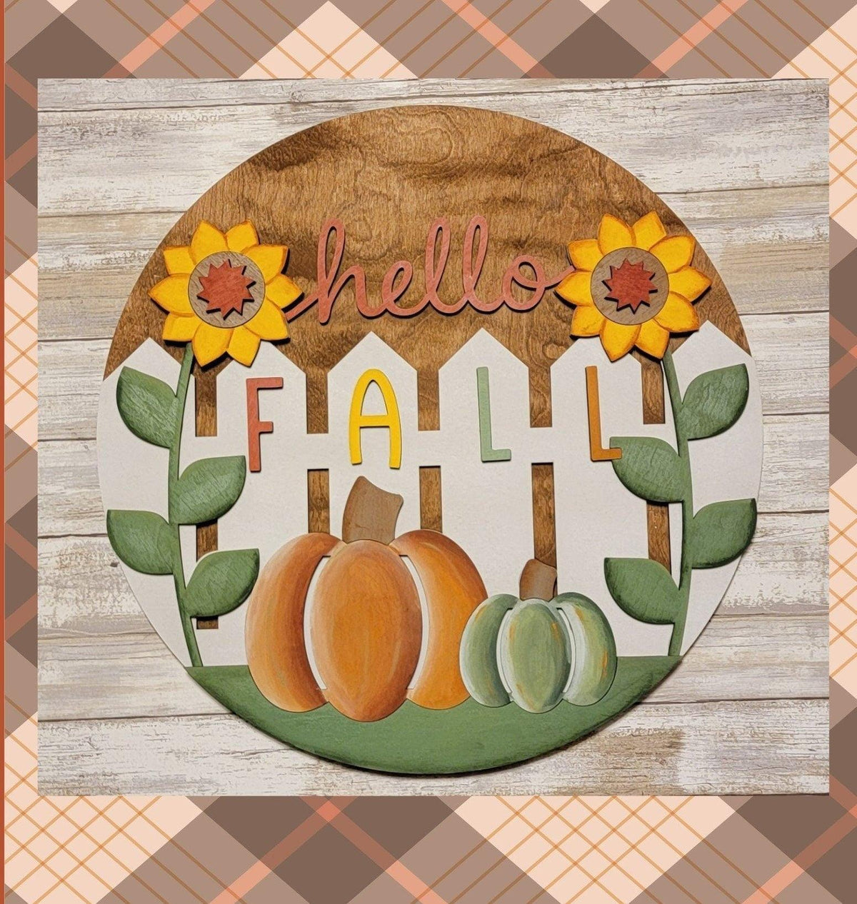 Front Door Decor | Fall Door Hanger | Hello Fall Sunflower | Fall Door Hanger | Door Wreath | Housewarming Gift | Home Decor | Wreath RusticFarmhouseDecor