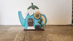 Standing Sunflower Cottage Houses Shelf Sitters Painted RusticFarmhouseDecor