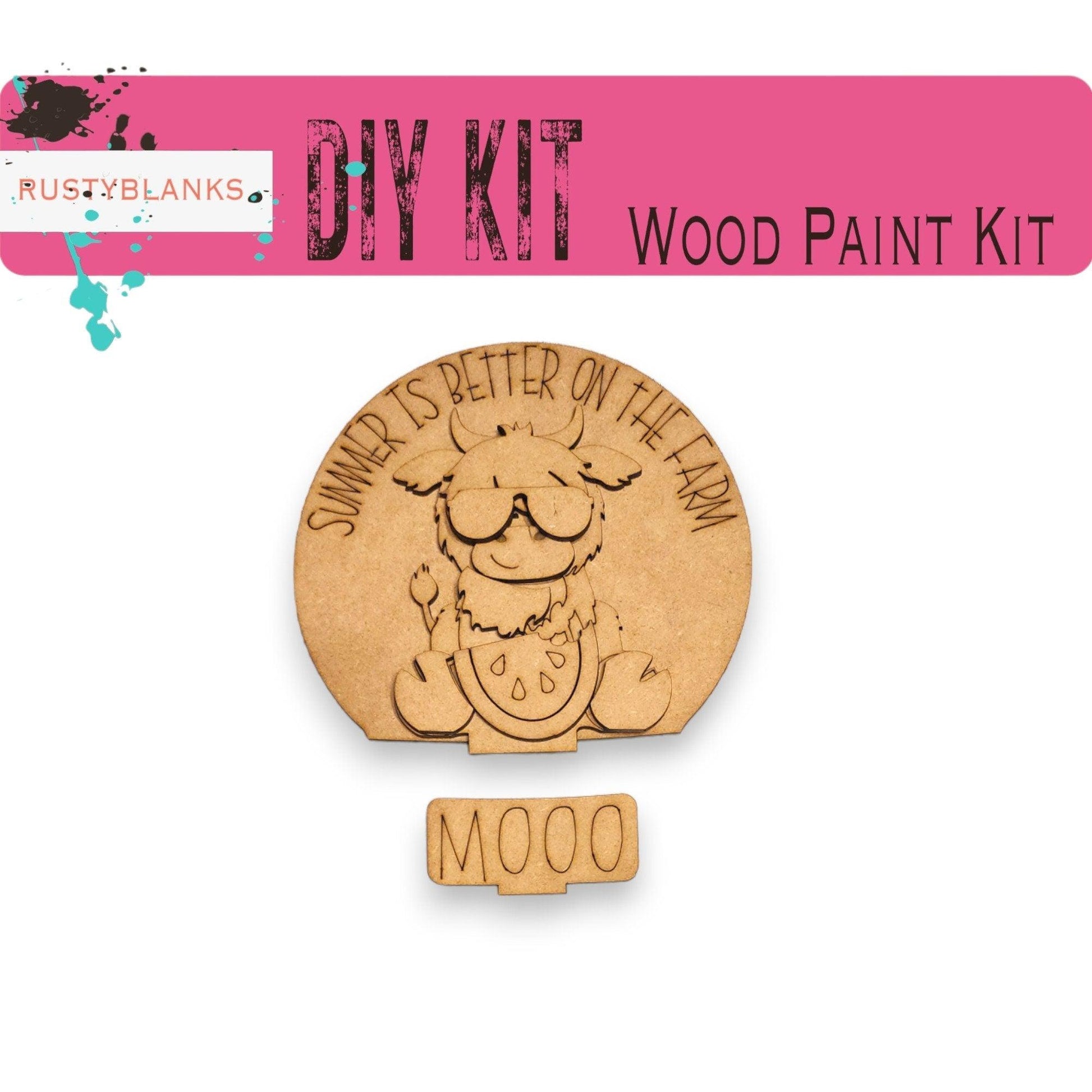 a wooden craft kit with a picture of a dog