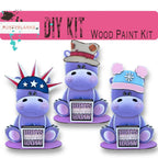 Hippo Interchangeable Animal with 13 Interchangeable Seasonal Hats, Insert and tile holder, Season DIY Decor RusticFarmhouseDecor