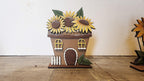 Standing Sunflower Cottage Houses Shelf Sitters Painted RusticFarmhouseDecor