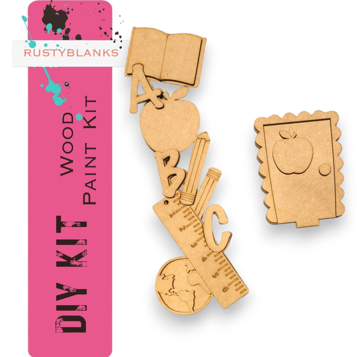 a pair of wooden cutouts of different shapes and sizes