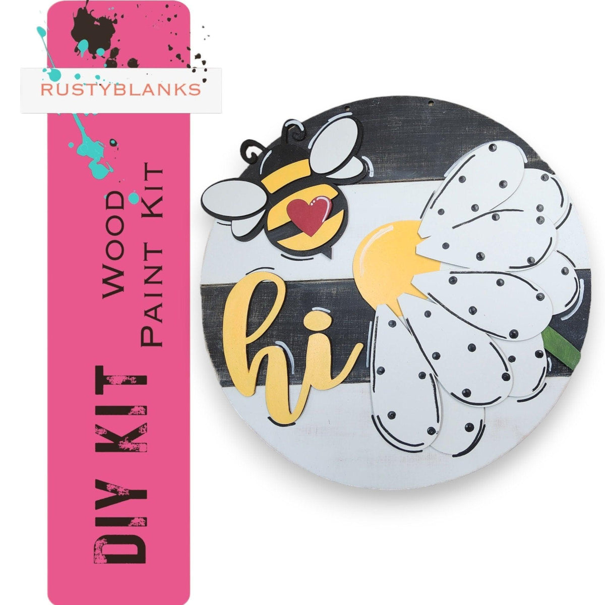Summer Door Hanger, Hi Bumble Bee Door Sign Craft Kit RusticFarmhouseDecor