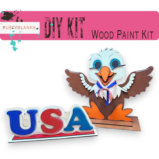 a picture of an eagle with the word usa painted on it