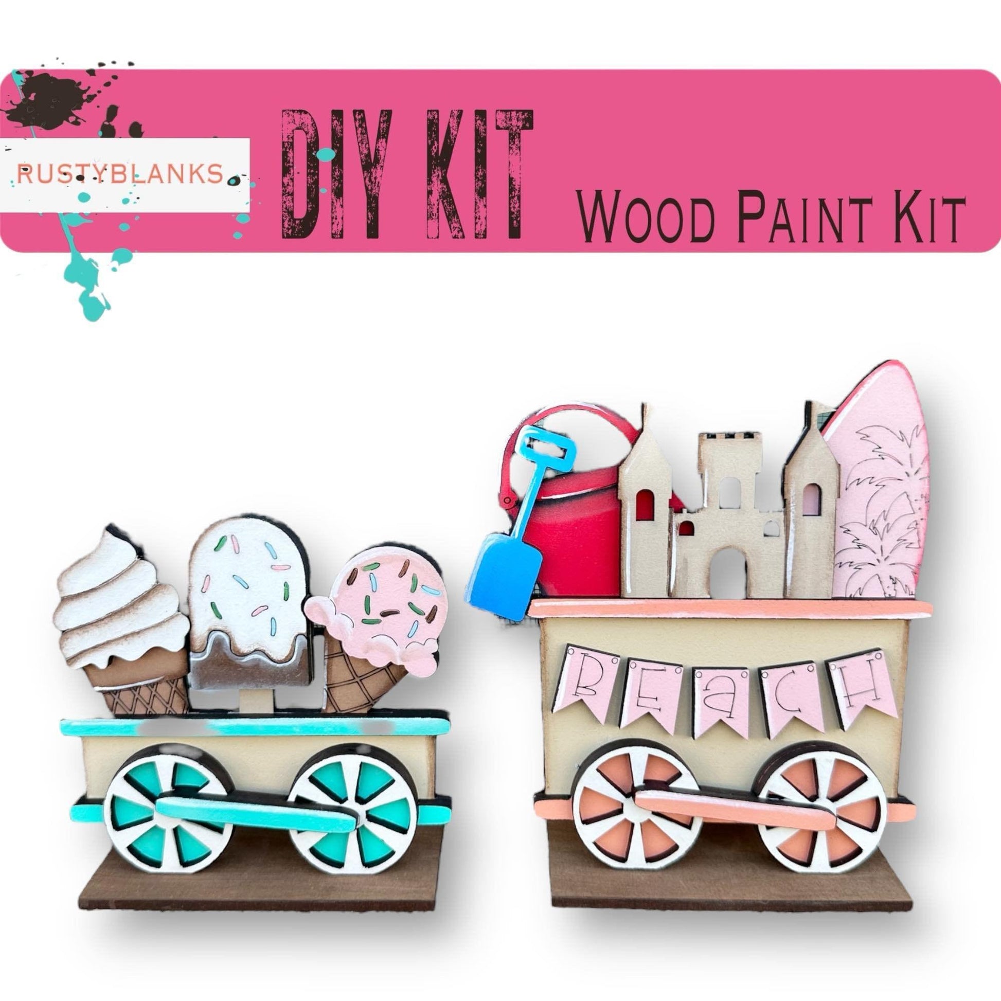 a picture of a wooden paint kit for kids