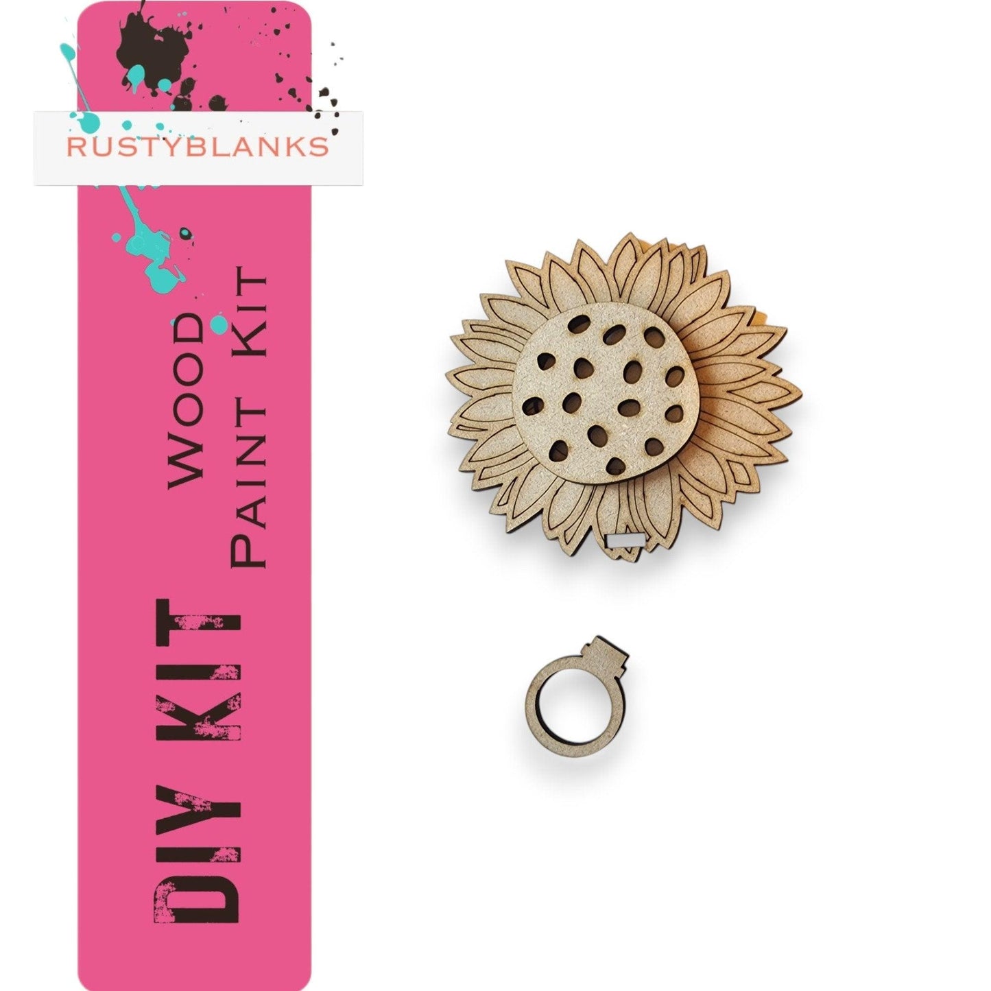 a wooden pin with a flower on it