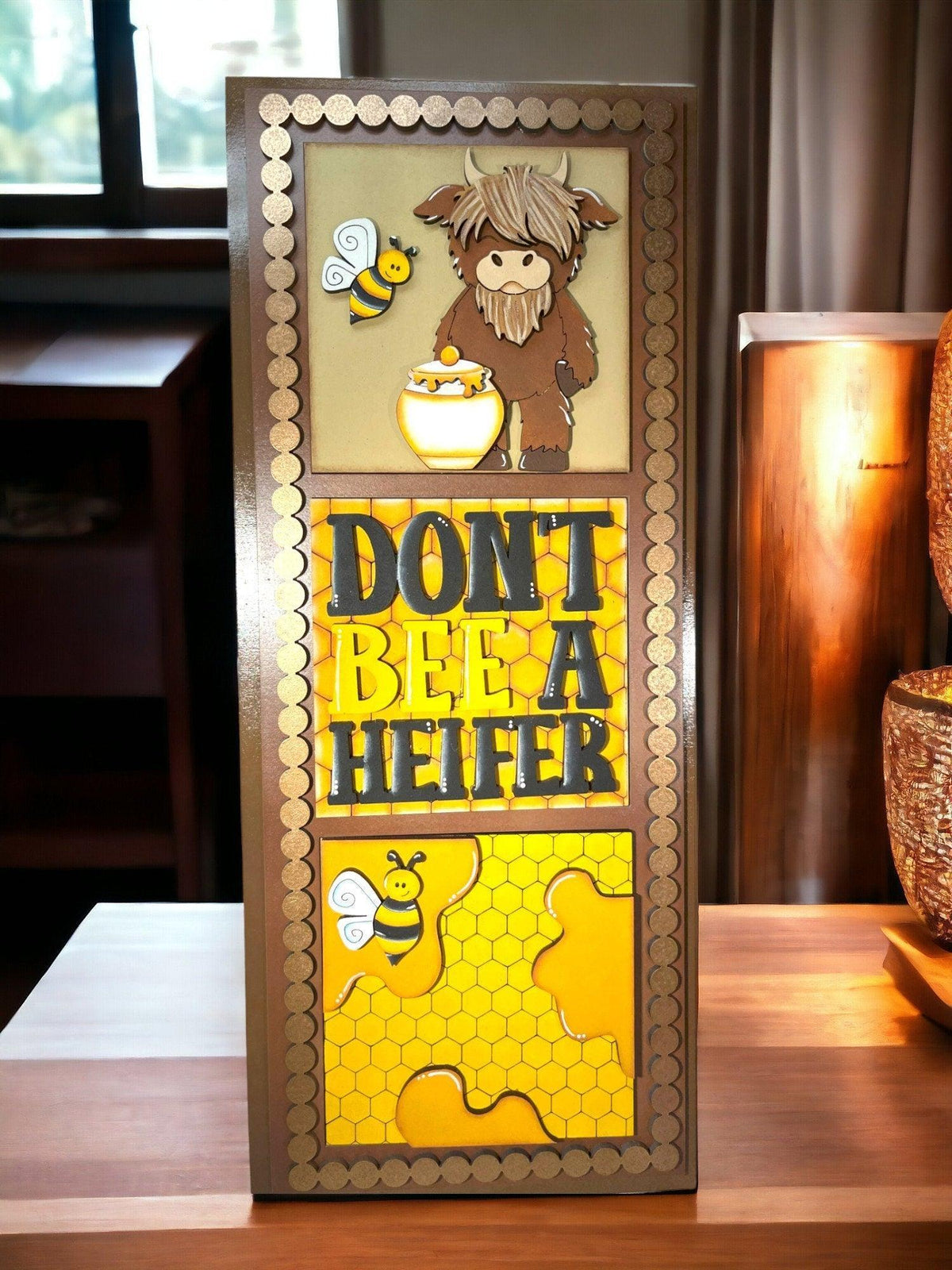 a picture frame with a picture of a man and a bee on it