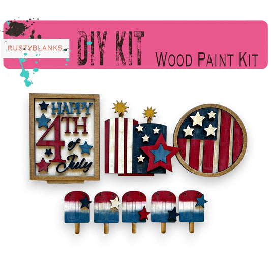 a number of patriotic decorations on a white background