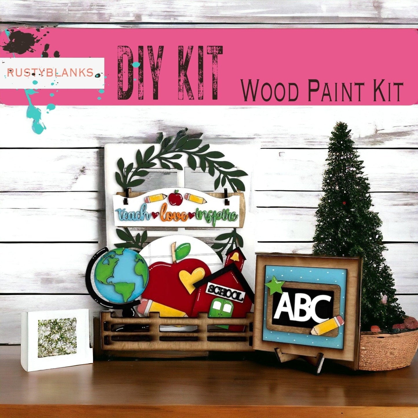 a picture of a wooden paint kit on a table