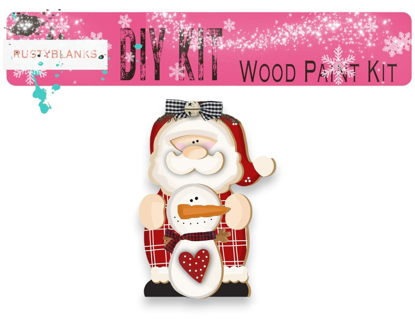 a wooden christmas decoration with a santa clause