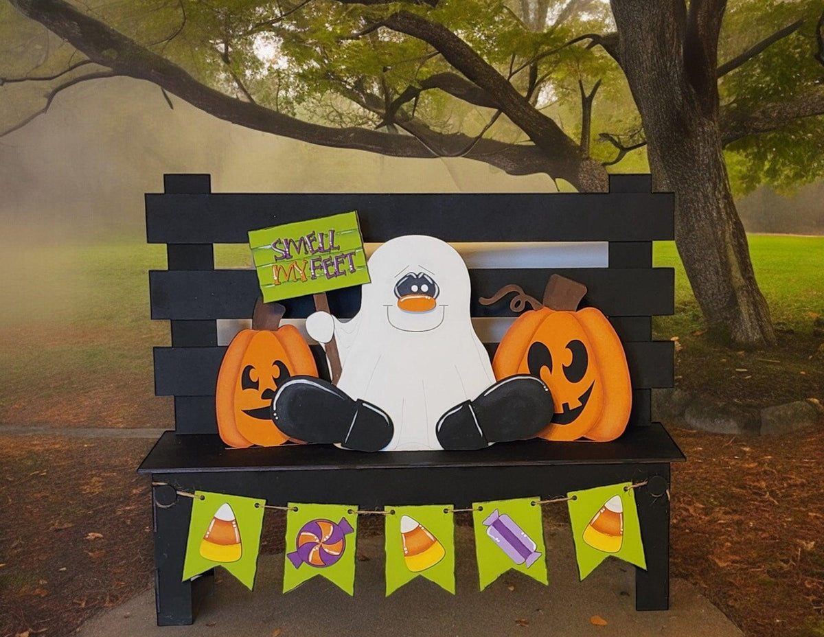 Interchangeable Inserts for Bench Style Display, Smell my Feet Ghost Insert Set RusticFarmhouseDecor