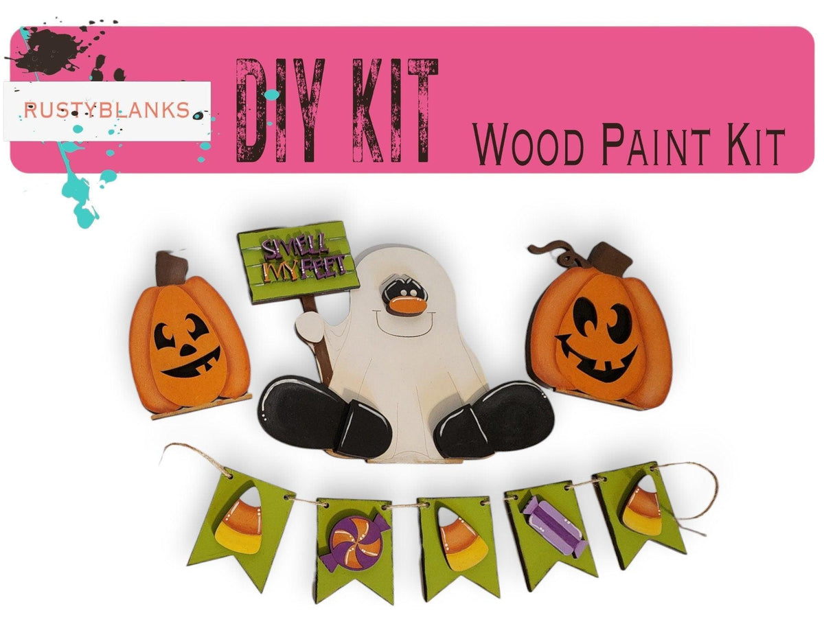 Interchangeable Inserts for Bench Style Display, Smell my Feet Ghost Insert Set RusticFarmhouseDecor