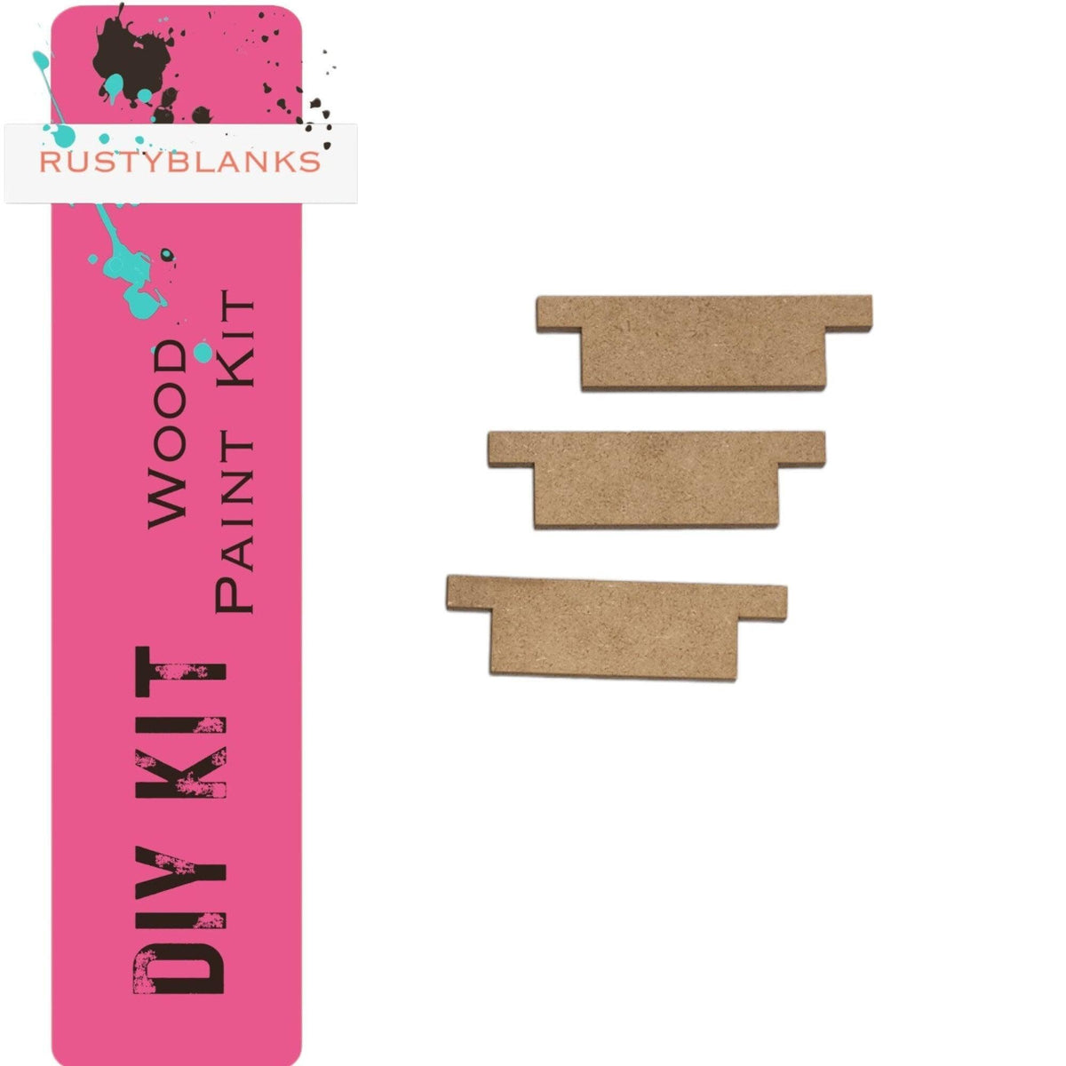 a pair of wooden planks next to a pink sign