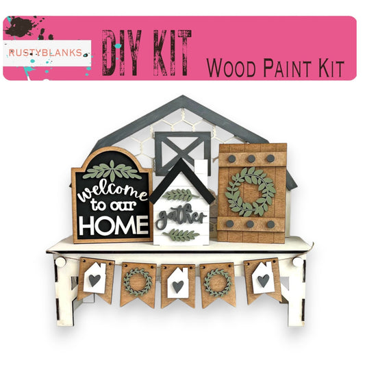 a sign that says diy kit welcome to our home