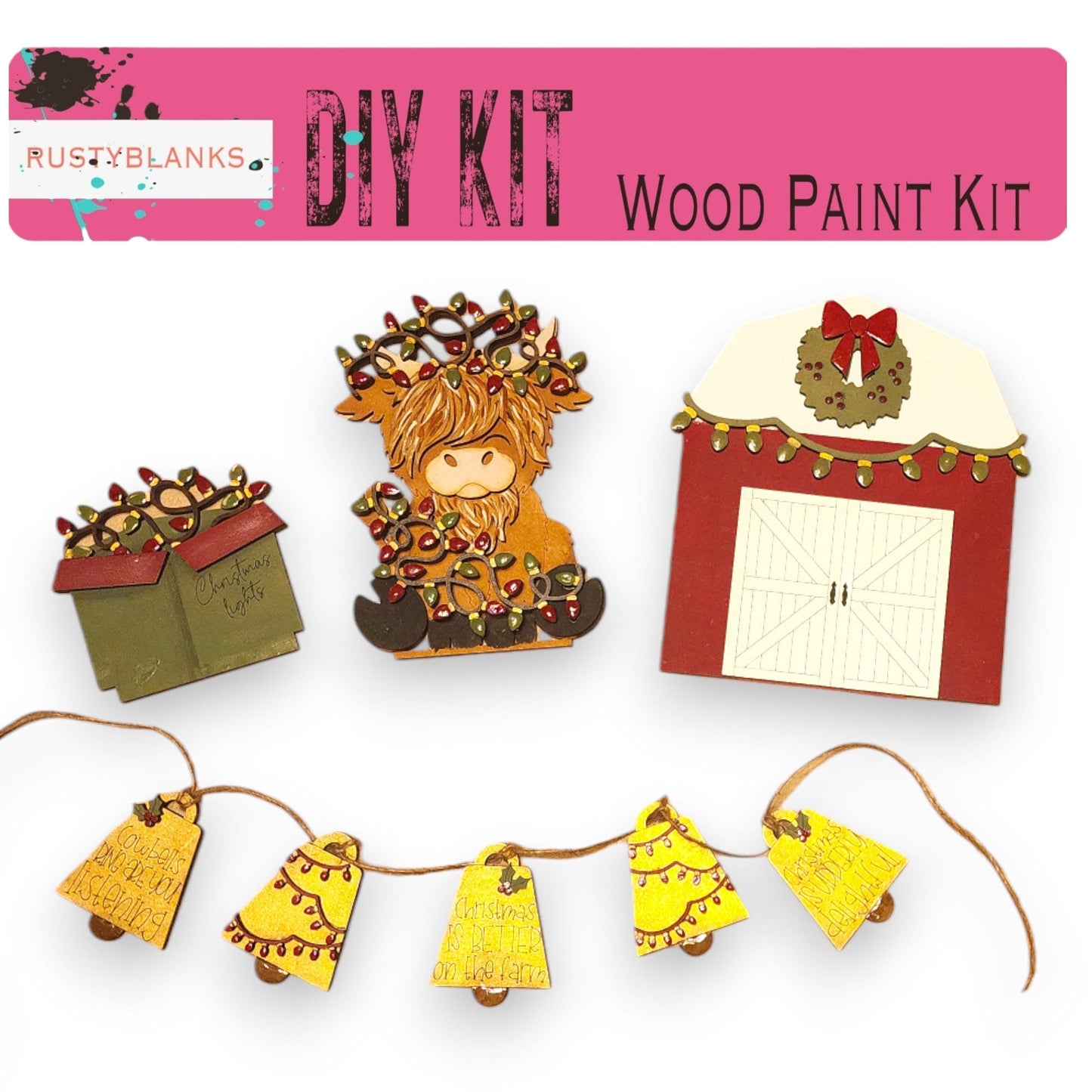 a picture of a wooden paint kit with decorations