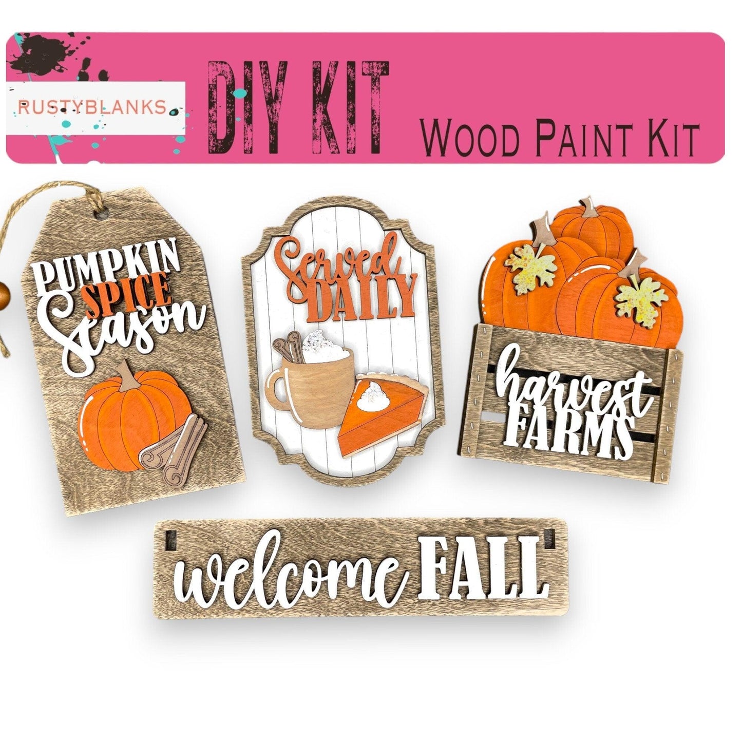 a wooden sign that says wood paint kit