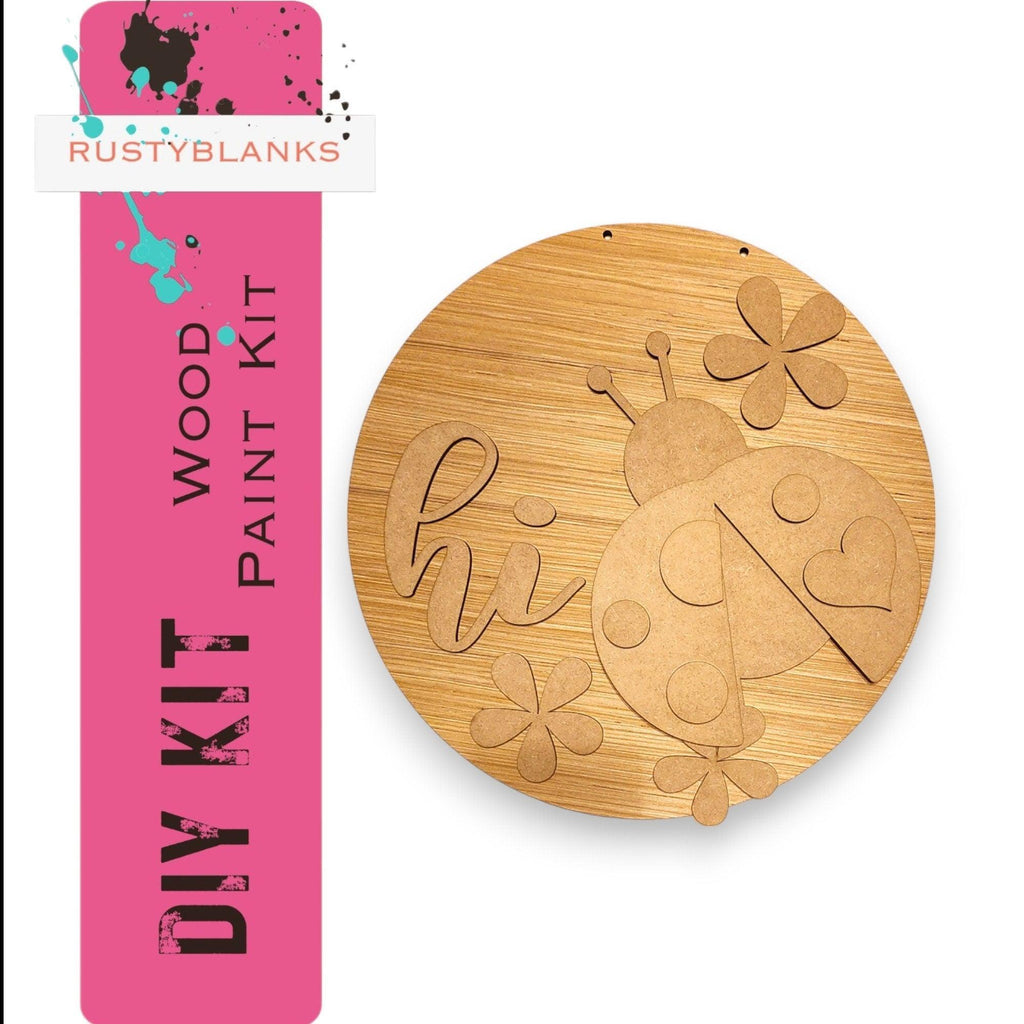 Summer Door Hanger, Hi Ladybug Door Sign Craft Kit RusticFarmhouseDecor