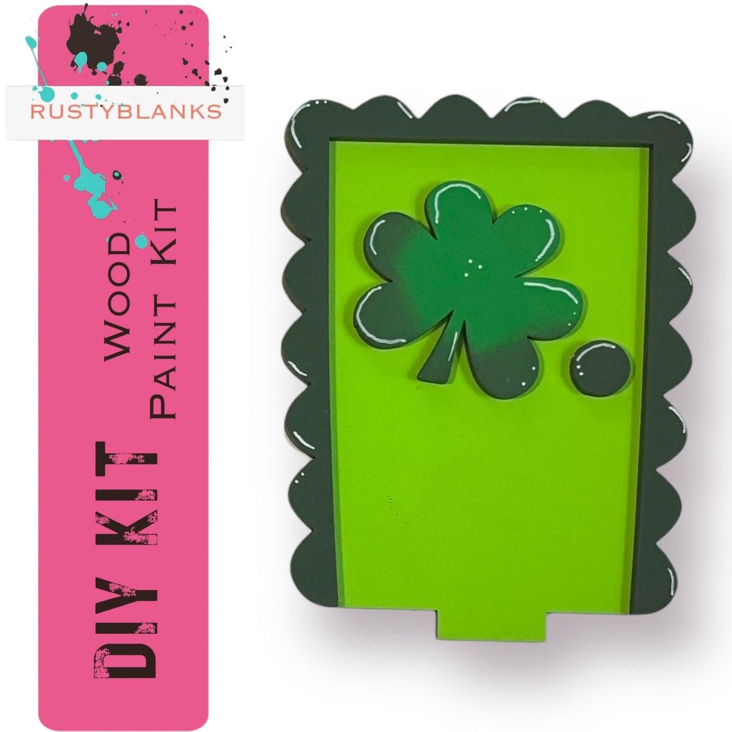 a green card with a four leaf clover on it