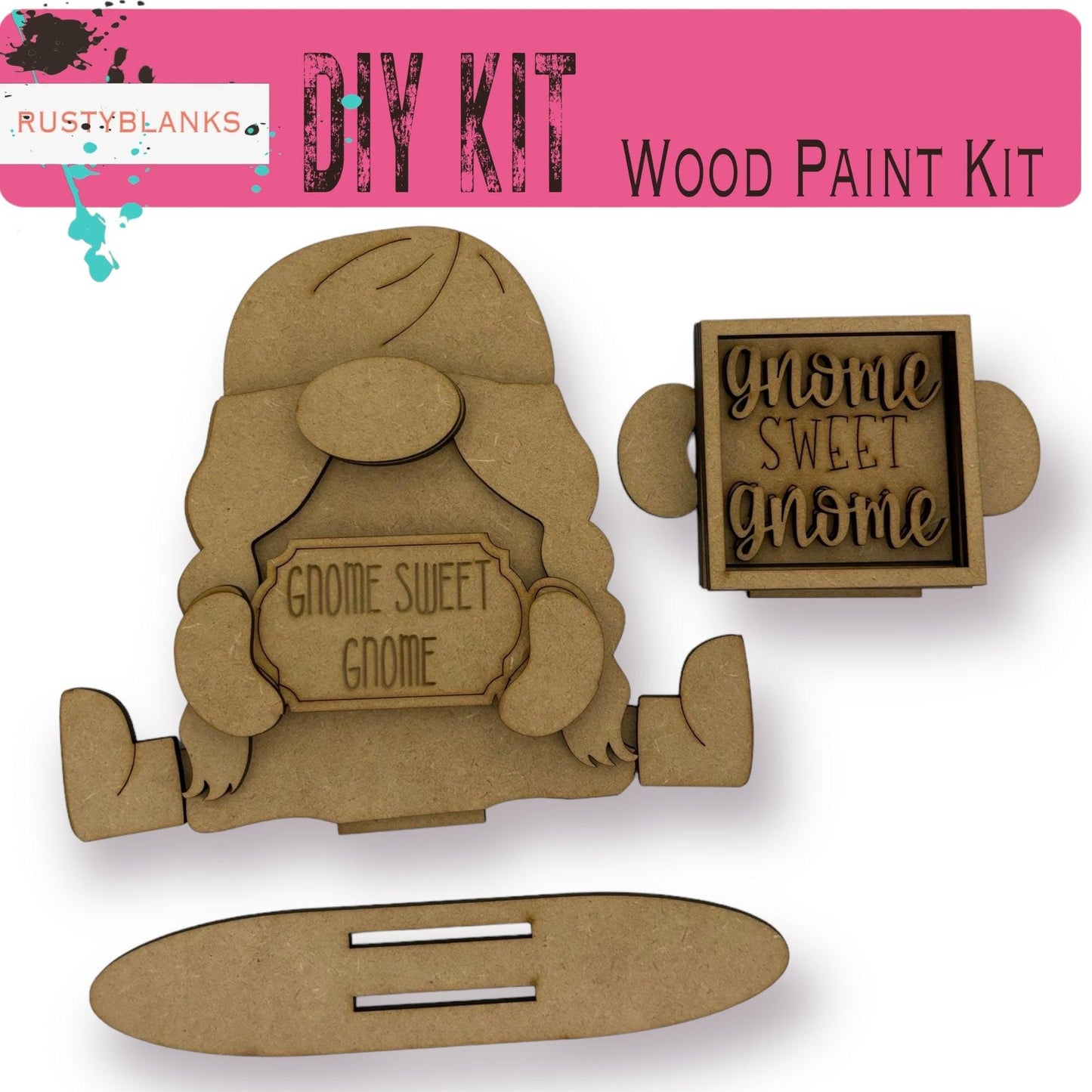 a wooden craft kit with a picture of a woman