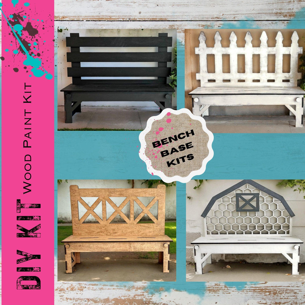 a series of photos showing different types of benches
