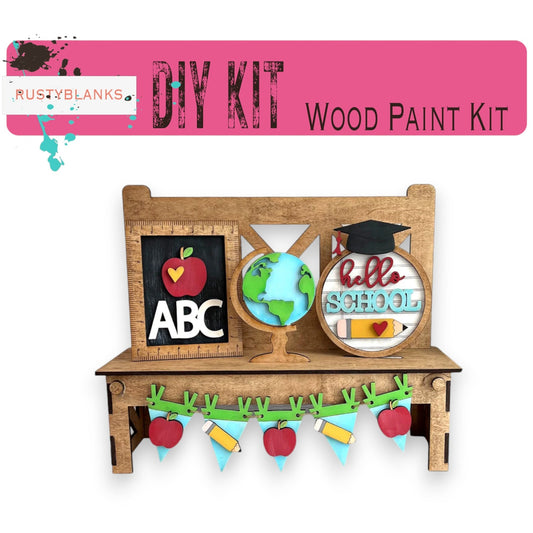 a picture of a wooden paint kit for kids