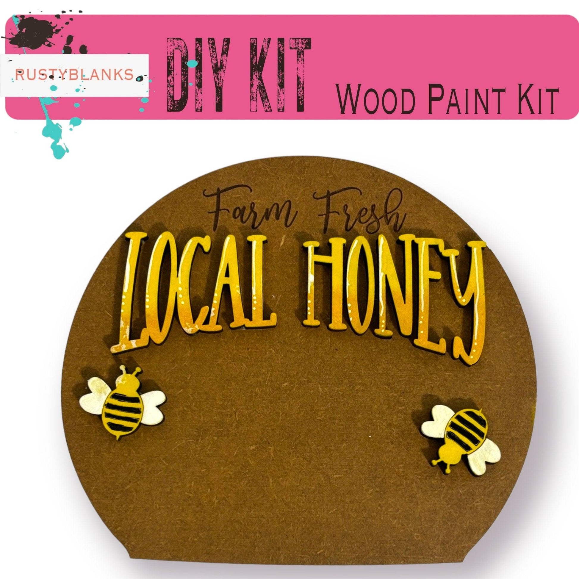 a wooden sign that says local honey on it