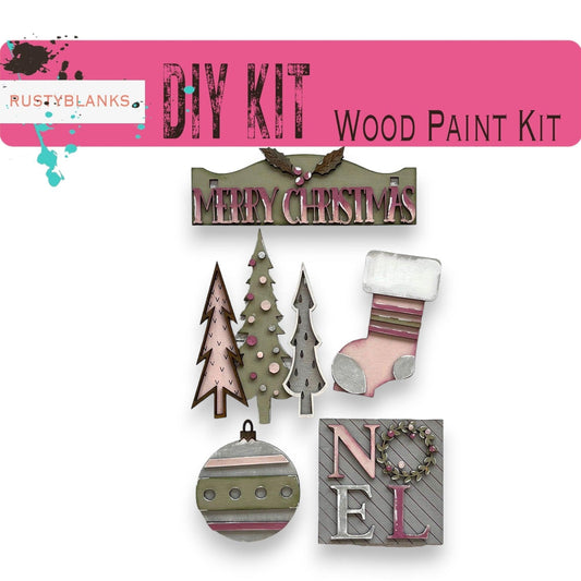 a picture of some christmas decorations on a white background