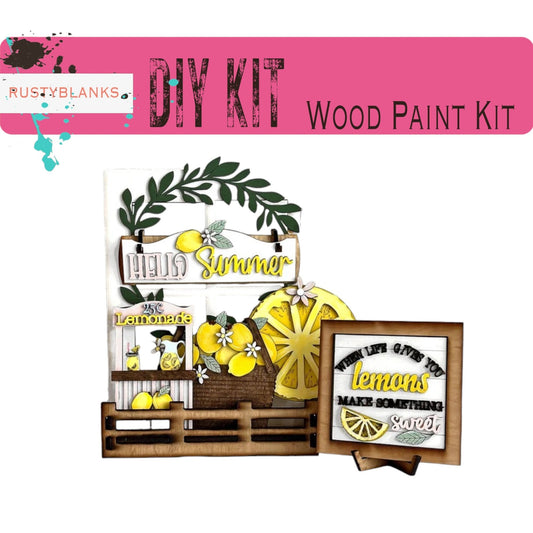 a picture of a wood paint kit with lemons