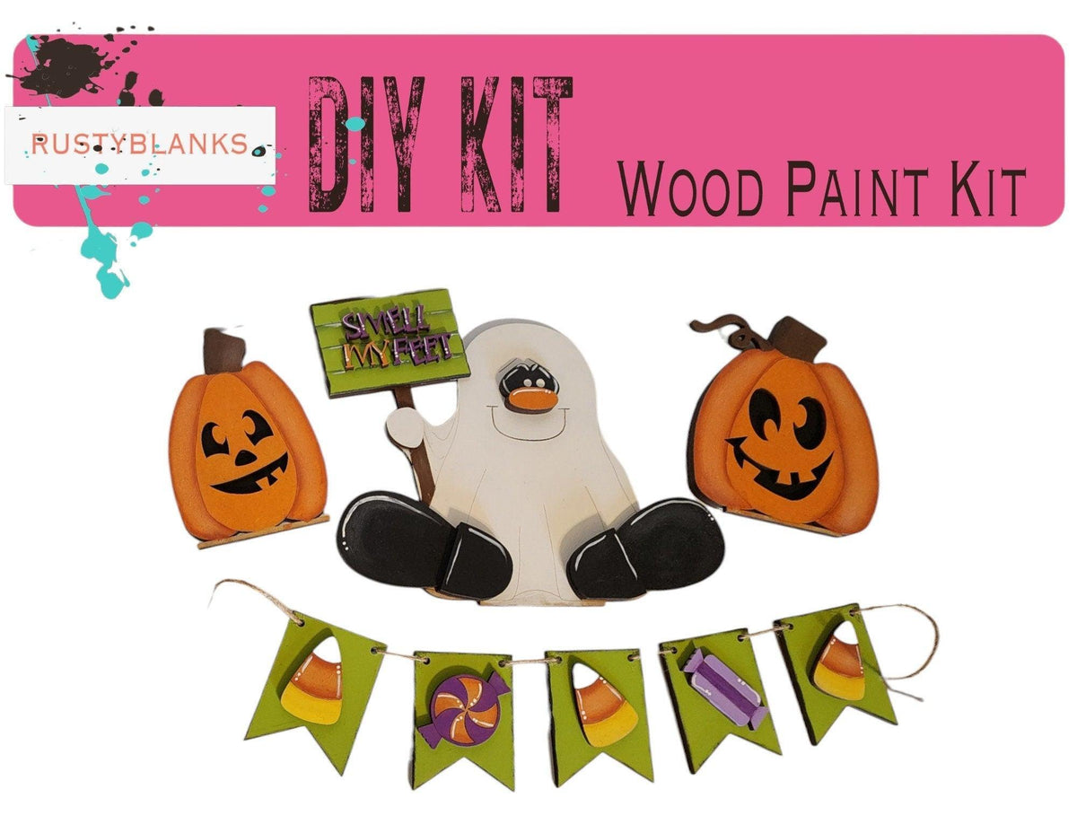 Interchangeable Inserts for Bench Style Display, Smell my Feet Ghost Insert Set RusticFarmhouseDecor