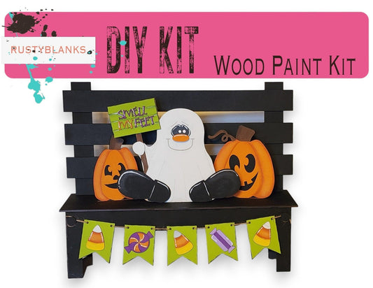 Interchangeable Inserts for Bench Style Display, Smell my Feet Ghost Insert Set RusticFarmhouseDecor