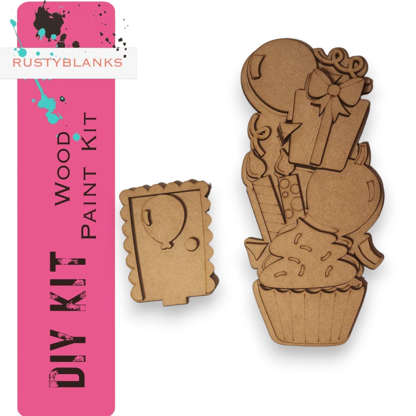 a wooden cutout of a cupcake