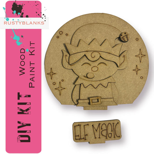 a wooden stamp with a picture of a gnome on it