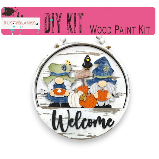 a picture of a welcome sign for a wood paint kit