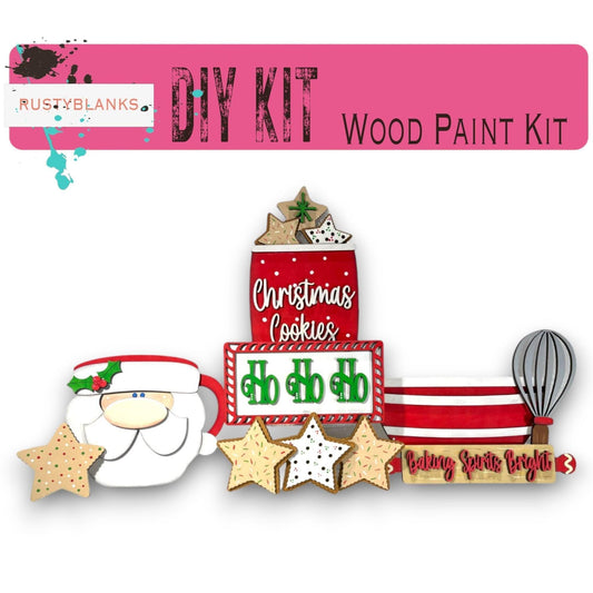 Vintage Santa HO HO HO Tiered Tray Set RusticFarmhouseDecor