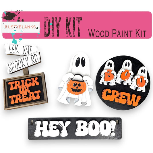 a group of halloween decorations on a white background