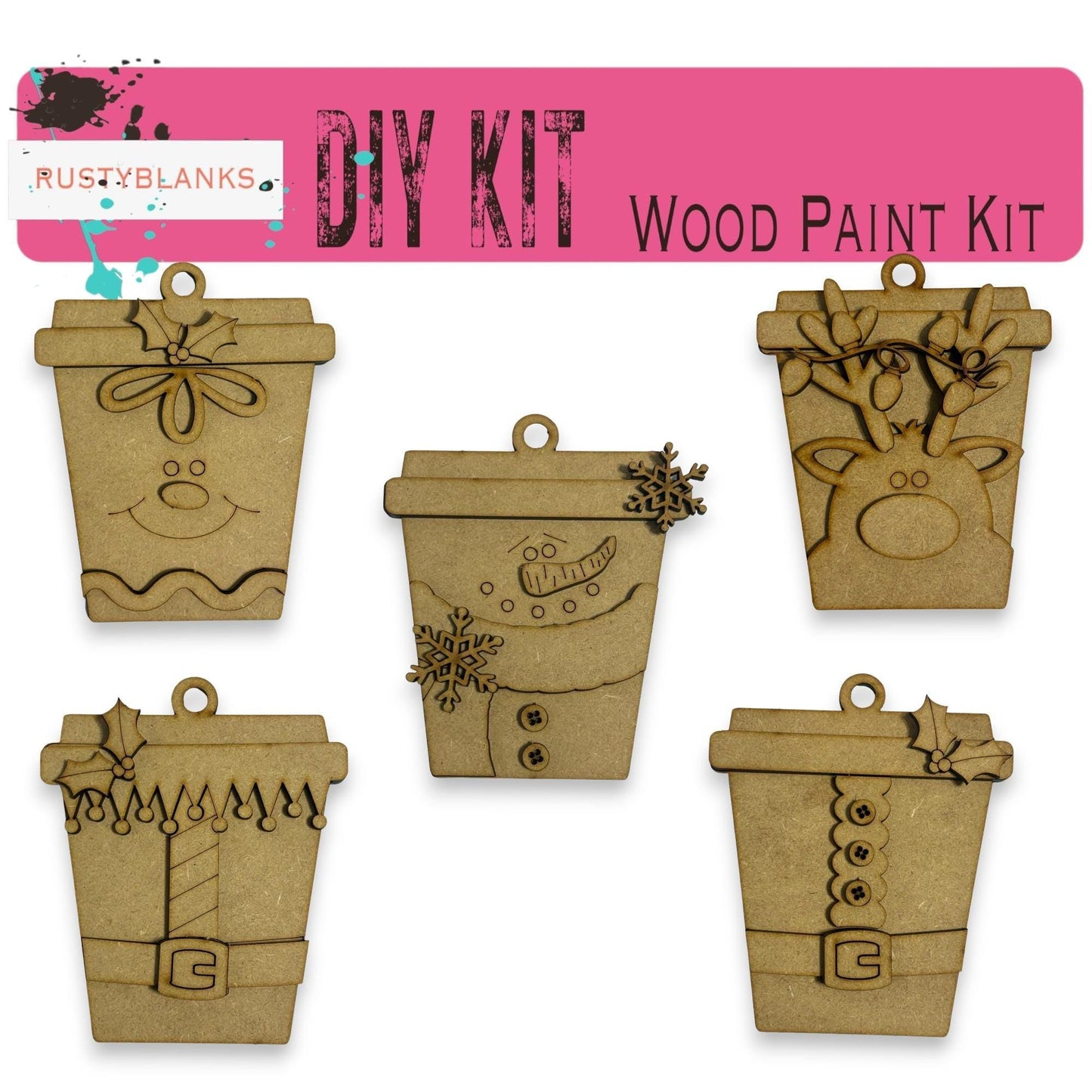 a set of four wooden flower pots