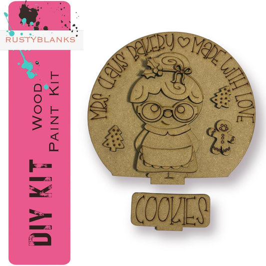 a wooden stamp with a cartoon character on it