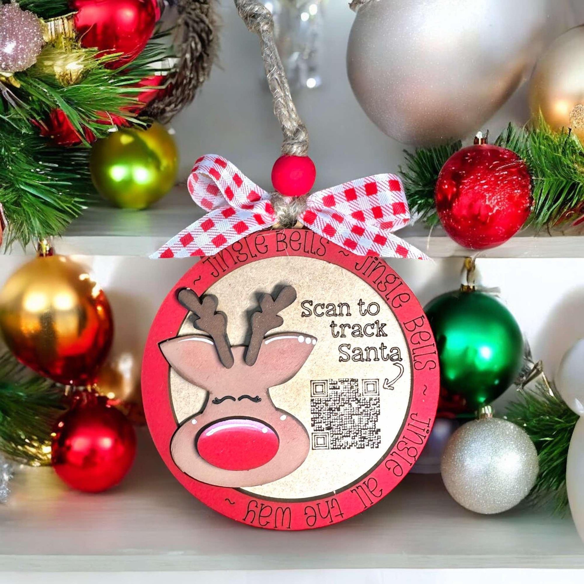 a christmas ornament with a reindeer on it