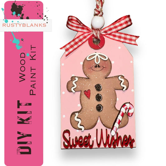 a pink tag with a picture of a ginger on it