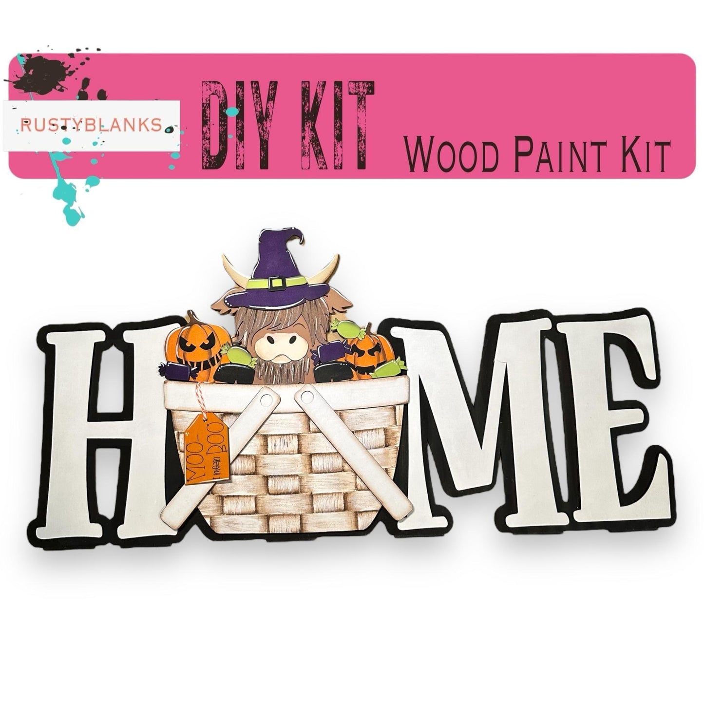 a picture of a sign that says diy kit wood paint kit